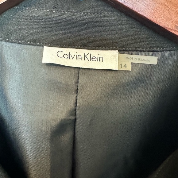 Calvin Klein Women’s Black Tie Waist Lined Career Work Dress Cap Sleeve Size 14 - Picture 2 of 3